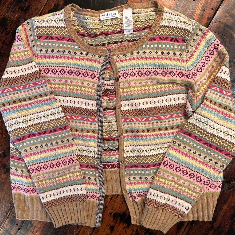 Villager Vintage  Multicolor Patterned Women's Sweater